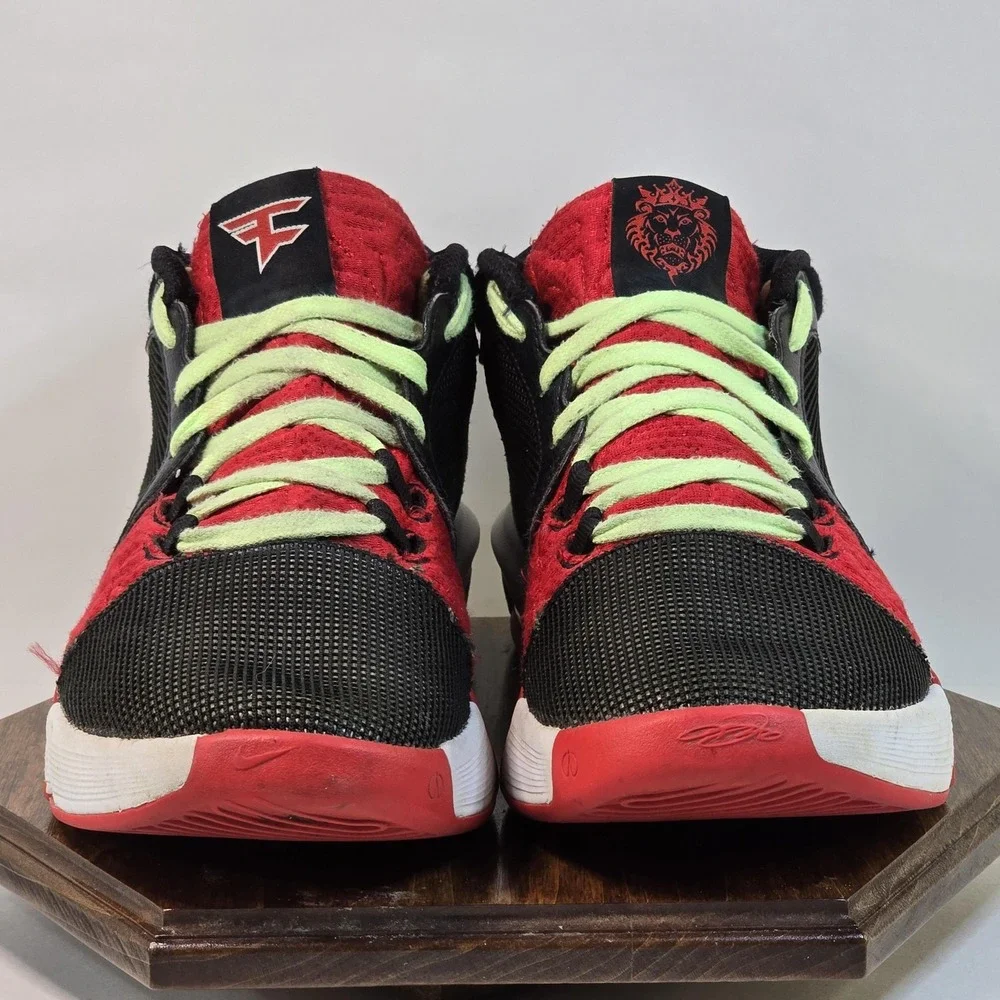 Nike LeBron 19 Low Shoes Mens Size 8 Black Red FaZe Clan Volt‎ Basketball Collab